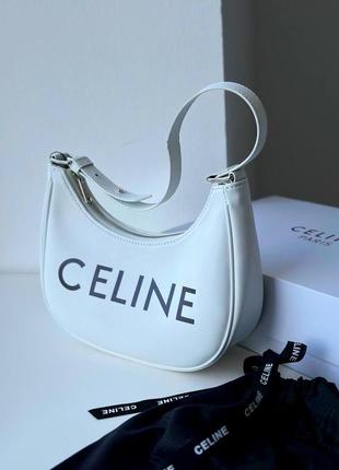 Женская сумка celine ava селин белая черная полный комплект2 фото
