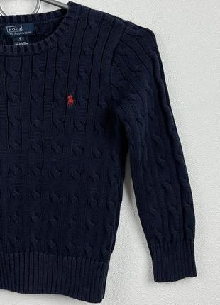 Свитер вязаный синий детский polo ralph lauren3 фото