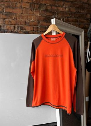 Mammut men’s orange long sleeve shirt center logo лонгслів, кофта