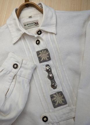 Рубашка винтажная лен австрия хлопок вышивка s m3 фото