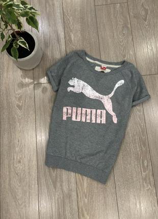 Світшот з принтом короткий рукав puma