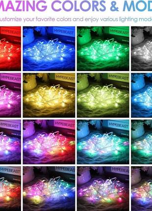 Zwoos 10 м 100 светодиодных сказочных огоньков rgb, синхронизация с музыкой, питание от usb, управление програ5 фото