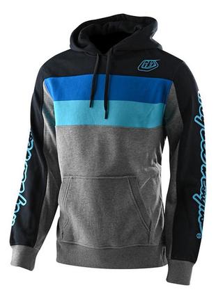 Худи tld block signature po hoodie [gray heather/blue] размер xl, xl, худі, чоловічий