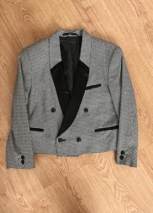 Пиджак для мальчика 140 см / пиджак в клетку / стильный пиджак1 фото