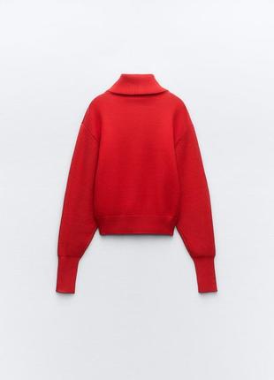 Новий червоний светр з блискавкою zara3 фото