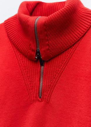 Новий червоний светр з блискавкою zara6 фото