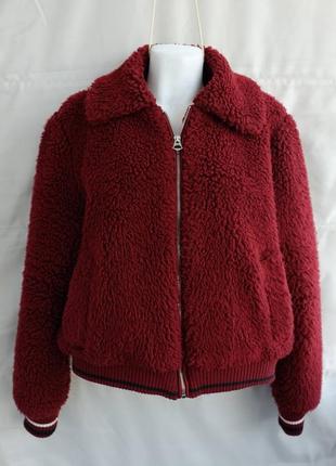 Бордова куртка шубка від bershka розмір l1 фото
