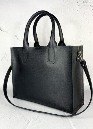 Сумка жіноча натуральна шкіра, чорна портофіно 1691