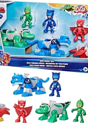 Ігровий набір pj masks power hero animal trio з 3 машинками та фігурками код/артикул 75 697