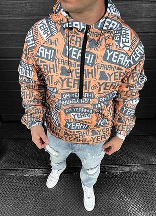 Мужской анорак осенний. анорак с принтом унисекс