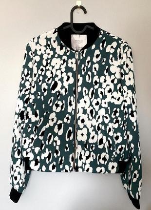 Курточка , вітровка , джемпер, кардиган , кофта в принт zara зелена4 фото