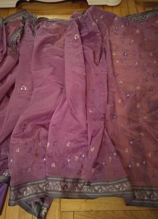 Красивое сари с вышивкой, индийский наряд2 фото
