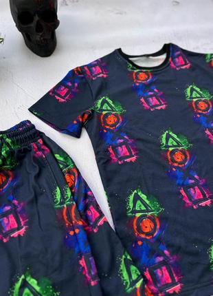 Літній комплект футболка + шорти трикотажні. чоловічий комплект двійка літній2 фото
