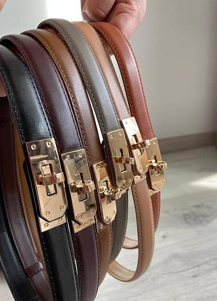 Ремень кожаный брендовый с замком