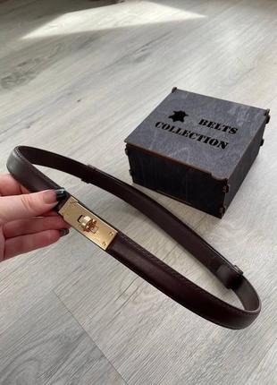 Ремень кожаный брендовый с замком