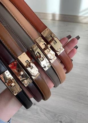 Ремень кожаный брендовый с замком