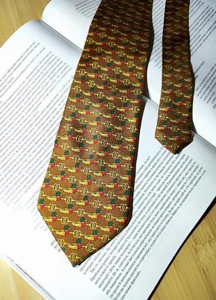 Cerruti 1881 paris виробництво франція шовкова краватка з оригінальним принтом3 фото