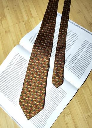 Cerruti 1881 paris виробництво франція шовкова краватка з оригінальним принтом4 фото