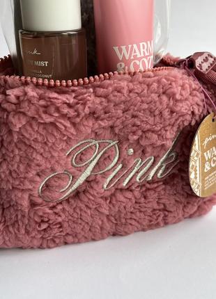 Подарунковий набір косметичка спрей лосьон маска victoria secret pink warm clean5 фото