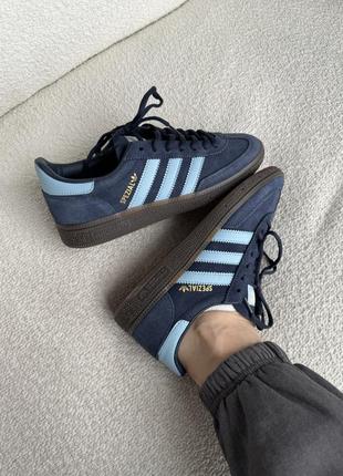 Кроссовки adidas spezial handball navy blue gum2 фото