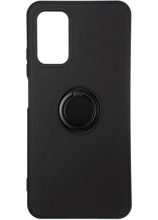 Чохол fiji holder ring для xiaomi redmi 10 бампер накладка з підставкою black1 фото