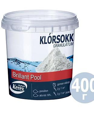 Швидкорозчинний шок хлор препарат для очищення від слизу kerex 80023, 400 г (угорщина)