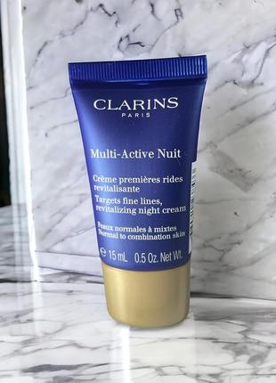 Clarins multi-active night нічний відновлюючий крем проти мілких зморшок для нормальної та змішаної шкіри 15 ml1 фото