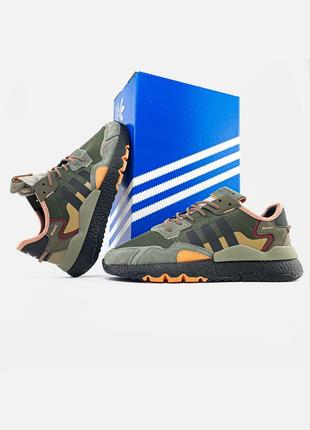 Чоловічі кросівки adidas nite jogger core black orange адідас