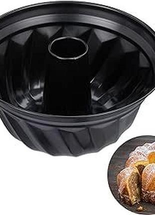 Форма для кексу relaxdays bundt cake mould, marble & stirring cake, антипригарне покриття, діаметр 25 см, вуглецева сталь,  чорна2 фото