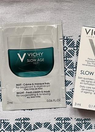 Vichy slow age fresh cream&mask - ночная освежающая крем-маска для коррекции признаков старения кожи, франция 🇫🇷3 фото