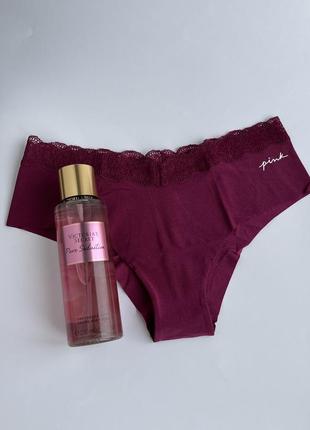 Victoria secret трусики безшовні мереживо pink7 фото