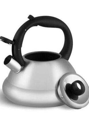 Чайник зі свистком 3 л із неіржавкої сталі edenberg eb-8814 чайник для індукційної плити чайник газовий2 фото