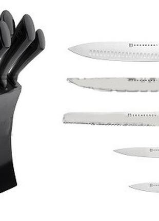 Набор кухонных ножей с подставкой 6 предметов edenberg eb-11003 набор ножей из нержавеющей стали на подставке5 фото