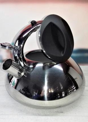 Чайник со свистком 3л из нержавеющей стали edenberg eb-1323 чайник для индукционной плиты чайник газовый5 фото