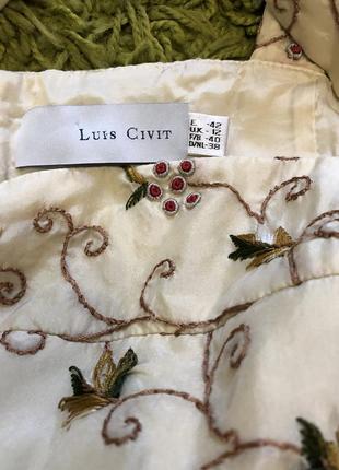 Шелковая блуза корсет , вышивка , калина , luis civit silk , оригинал6 фото