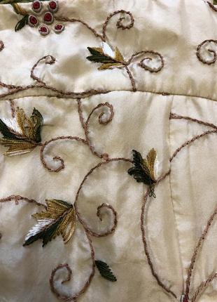 Шелковая блуза корсет , вышивка , калина , luis civit silk , оригинал8 фото
