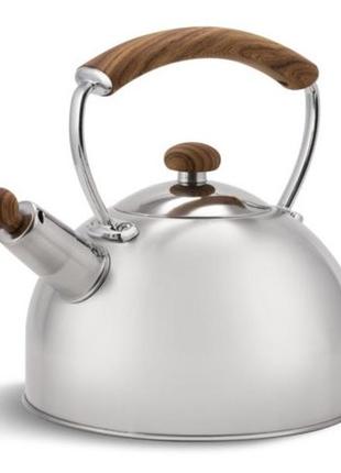 Чайник со свистком 2.5 л из нержавеющей стали edenberg eb-1439 чайник для индукционной плиты чайник газовый2 фото
