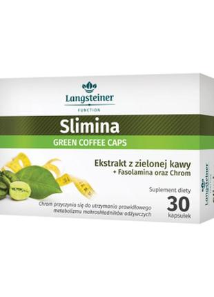 Диетическая добавка slimina "зеленый кофе+хром" langsteiner, 30 капсул