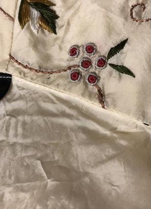 Шелковая блуза корсет , вышивка , калина , luis civit silk , оригинал10 фото