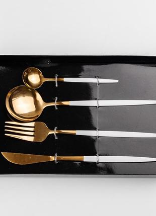 Набір столових приборів cutlery set із нержавіючої сталі на 1 персону 4 штуки2 фото