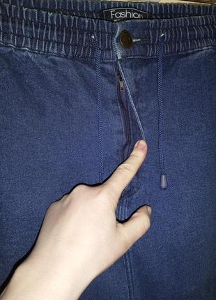 Стрейч-коттон,мужские джинсы на резинке с шнурком,мега батал,fashion3 фото
