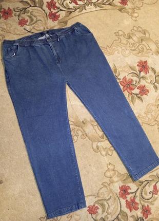 Стрейч-коттон,мужские джинсы на резинке с шнурком,мега батал,fashion4 фото
