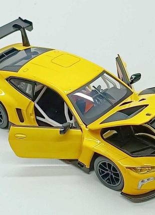 Машинка автопром bmw m4 gt3 жовта 68277a