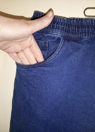Стрейч-коттон,мужские джинсы на резинке с шнурком,мега батал,fashion6 фото
