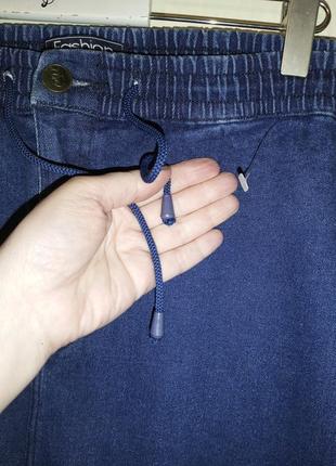Стрейч-коттон,мужские джинсы на резинке с шнурком,мега батал,fashion7 фото