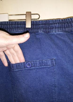 Стрейч-коттон,мужские джинсы на резинке с шнурком,мега батал,fashion8 фото