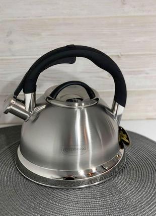 Чайник зі свистком 3 л із неіржавкої сталі edenberg eb-1979 чайник для індукційної плити чайник газовий2 фото