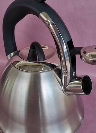 Чайник зі свистком 3л з нержавіючої сталі edenberg eb-1977 чайник для індукційної плити чайник газовий2 фото