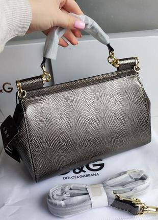 Брендовая сумка в стиле dolce&gabbana 🔥🙌 цвет бронзовый6 фото