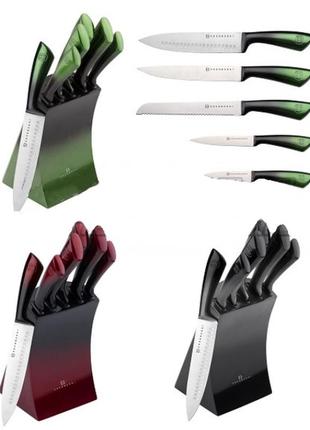 Набор кухонных ножей с подставкой 6 предметов edenberg eb-11003 набор ножей из нержавеющей стали на подставке4 фото
